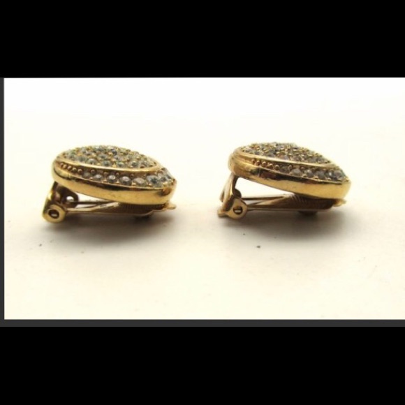 Vintage Gold tone Christian Dior crystal earrings - Picture 2 of 4